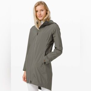 Lululemon Rain Rebel - Long Rain Jacket Sage Green